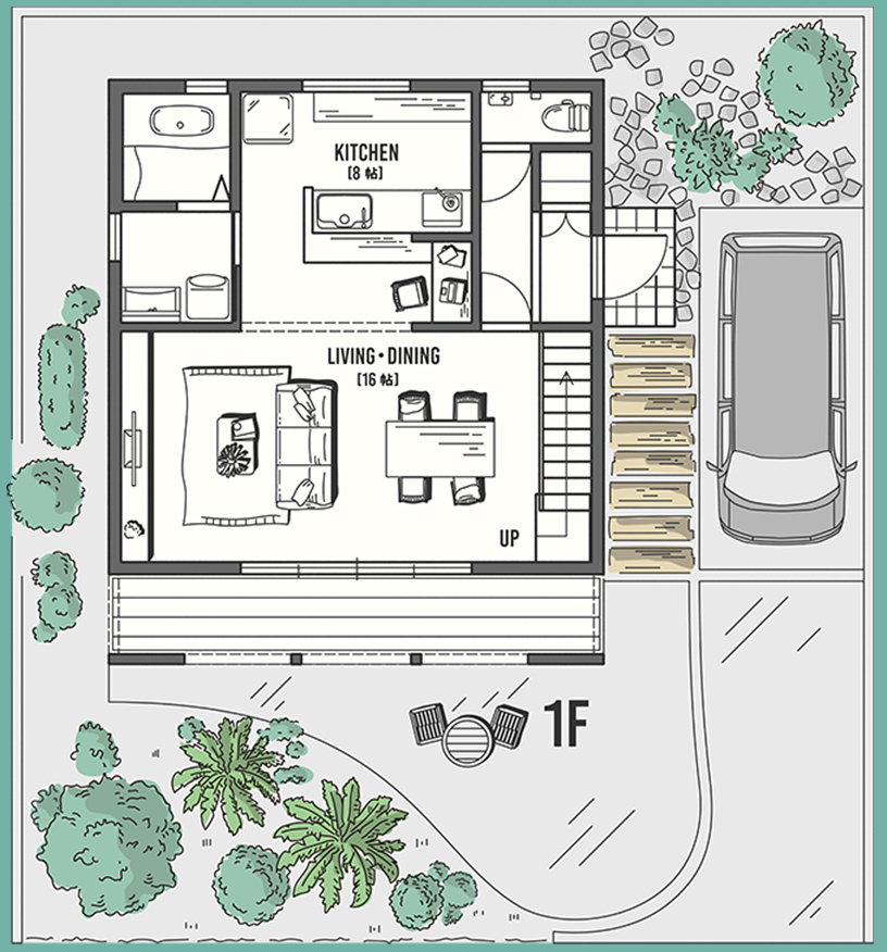 ZERO-CUBE MALIBU 間取り1F