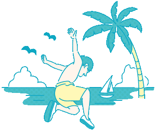 海で遊ぶ子ども