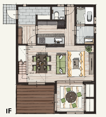 ZERO-CUBE+BOX間取り1F