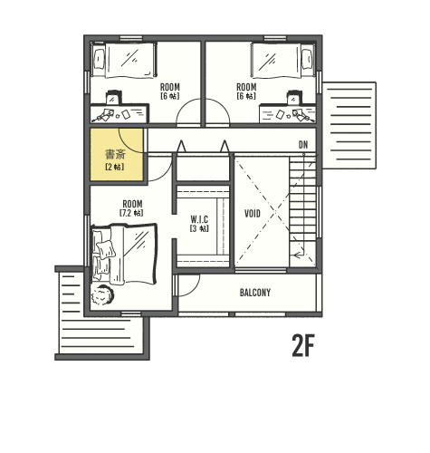 ZERO-CUBE MALIBUカスタマイズ間取り2F