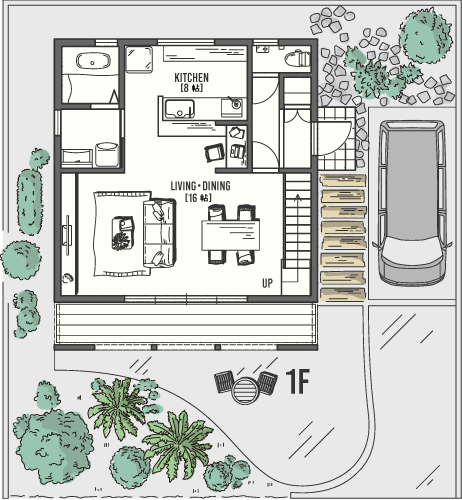 ZERO-CUBE MALIBU間取り1F
