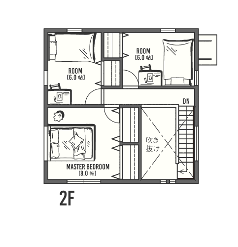 ZERO-CUBE 間取り2F